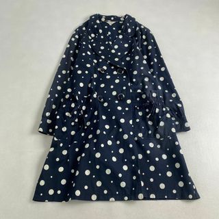 レリアン　スプリングコート　大きいサイズ　ラブ襟　ドット柄　ダブル　綿　13+