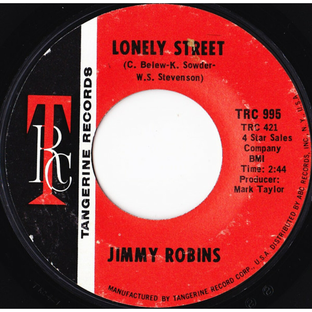 米7" Jimmy Robins Lonely Street TRC995 Tangerine Records /00080 エンタメ/ホビーのエンタメ その他(その他)の商品写真