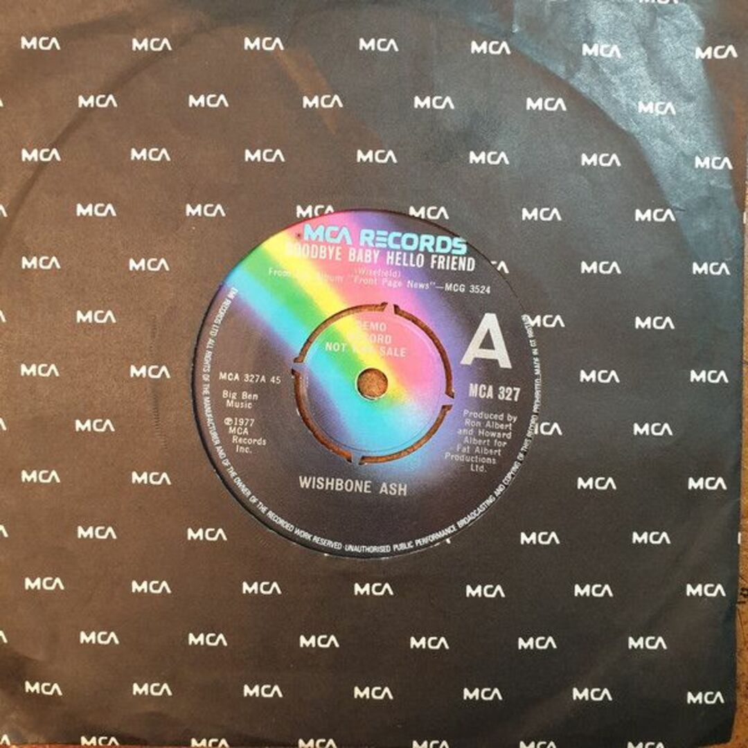 英7” Wishbone Ash Goodbye Baby Hello Friend MCA327PROMO MCA Records プロモ /00080 エンタメ/ホビーのエンタメ その他(その他)の商品写真