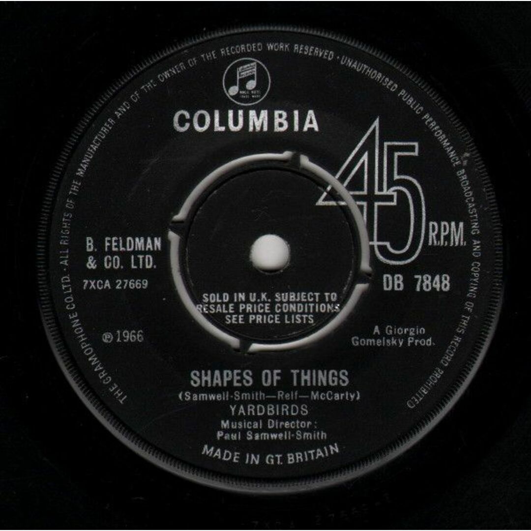 英7” Yardbirds Shapes Of Things DB7848 Columbia /00080 エンタメ/ホビーのエンタメ その他(その他)の商品写真