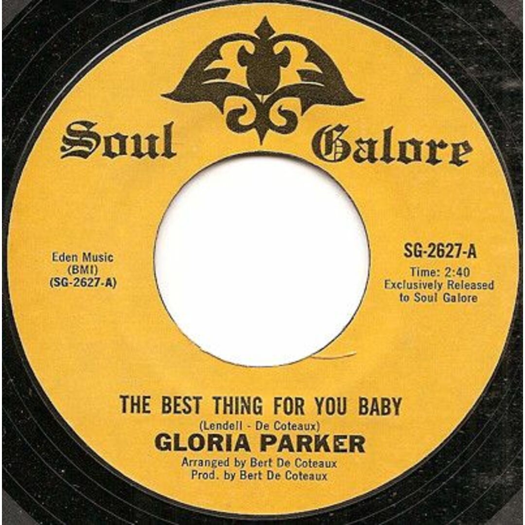 米7” Gloria Parker The Best Thing For You Baby / Im Headed In Right Direction SG2627 Soul Galore /00080 エンタメ/ホビーのエンタメ その他(その他)の商品写真