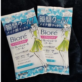 ビオレ(Biore)のビオレ メイクの上からリフレッシュシート クール 12枚×２個(その他)
