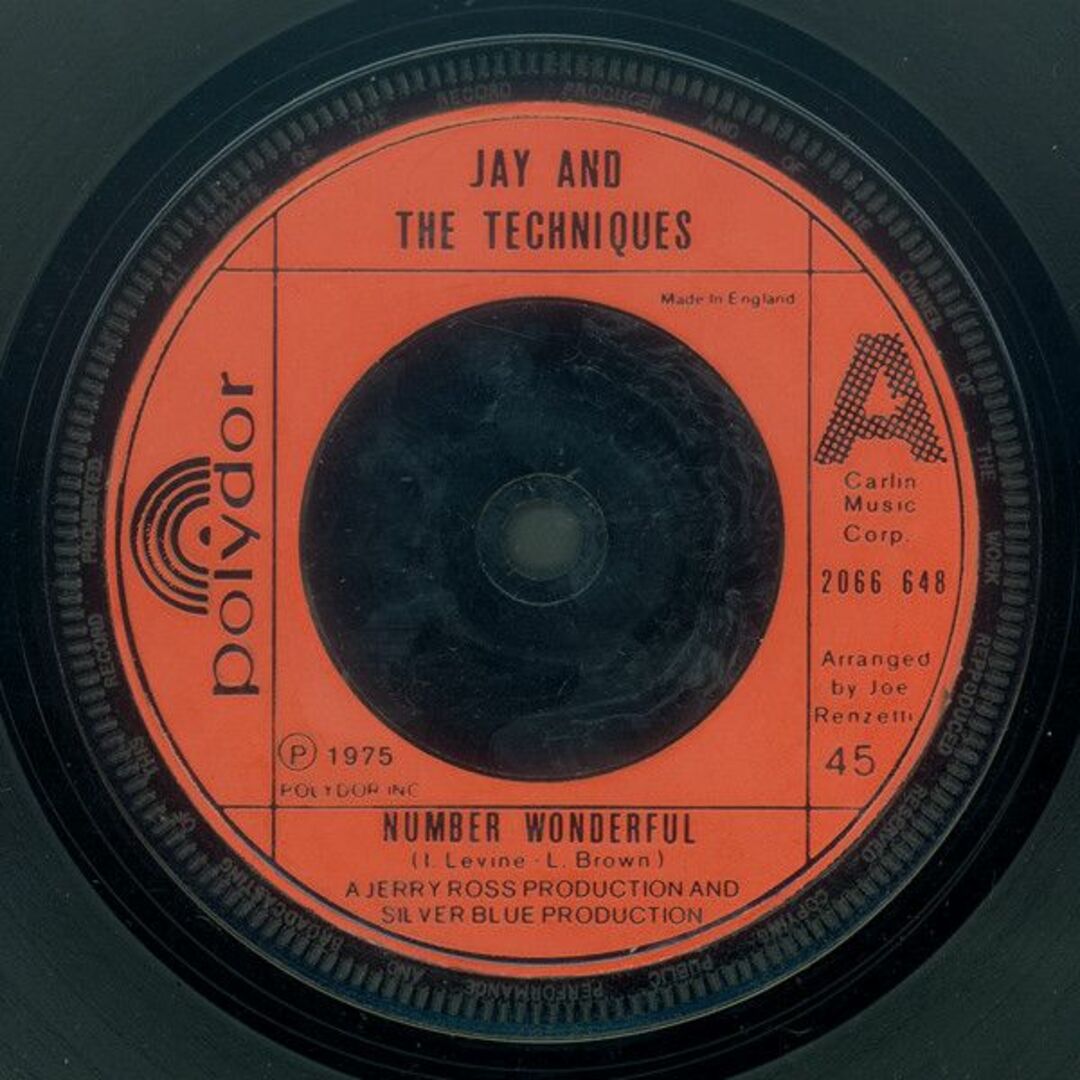 英7” Jay & The Techniques Number Wonderful 2066648 Polydor /00080 エンタメ/ホビーのエンタメ その他(その他)の商品写真