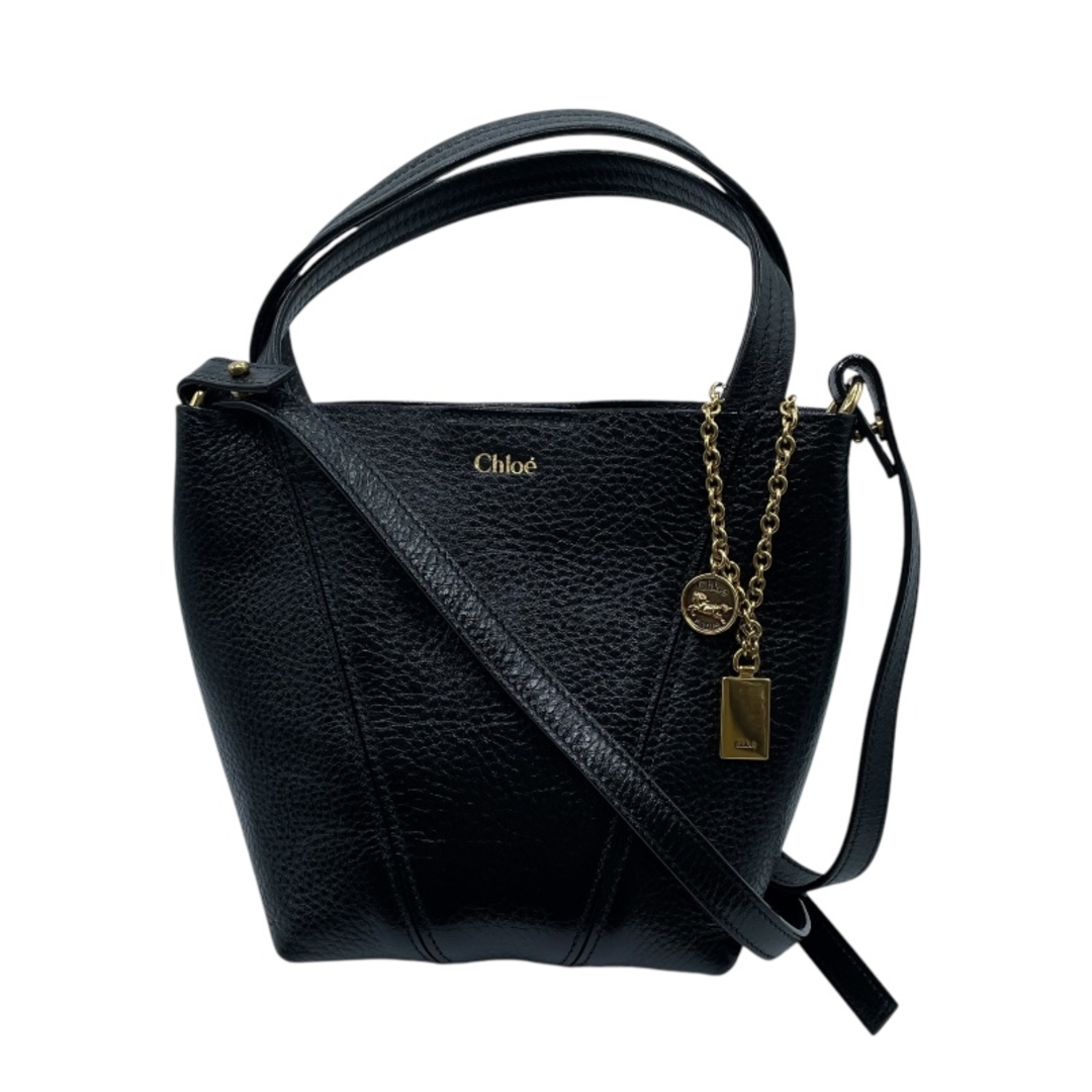 Chloe - 　クロエ Chloe スピンスモールトートバッグ ブラック カーフ レディース ショルダーバッグ