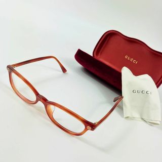グッチ(GUCCI)のグッチ GG0095OJ 003 度付き 眼鏡 バンブルビー 蜂　レッドハバナ(サングラス/メガネ)