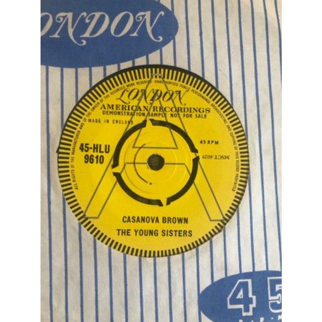 英7" Young Sisters Casanova Brown 45HLU9610PROMO London American Recordings, London Records /00080 エンタメ/ホビーのエンタメ その他(その他)の商品写真