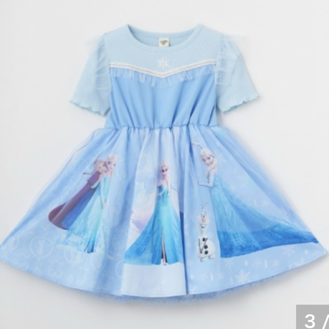 アナと雪の女王(アナトユキノジョオウ)の【新品】エルサ アナと雪の女王 ワンピース 120cm 半袖 キッズ/ベビー/マタニティのキッズ服女の子用(90cm~)(ワンピース)の商品写真