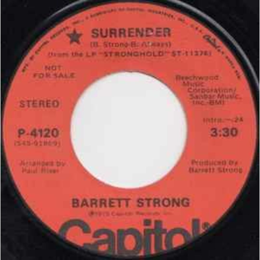米7" Barrett Strong Surrender P4120 Capitol Records /00080 エンタメ/ホビーのエンタメ その他(その他)の商品写真