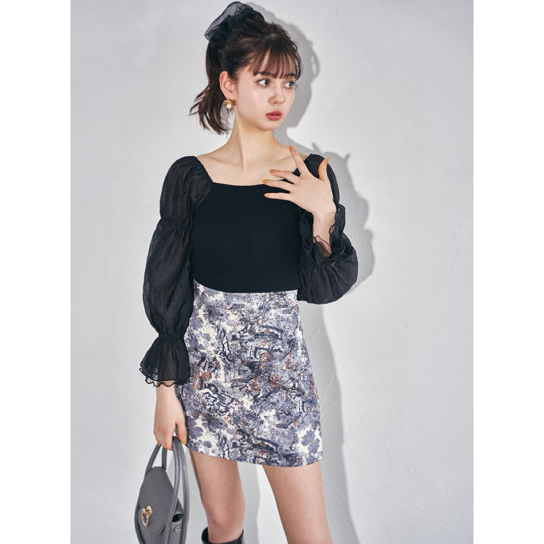 GRL(グレイル)の値下げ♡GRL スクエアニットトップス ブラウス 春 夏 SALE レディースのトップス(シャツ/ブラウス(長袖/七分))の商品写真