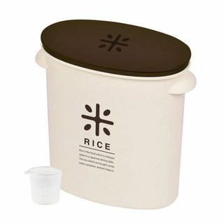 【新着商品】パール金属 日本製 米びつ 5kg ブラウン 計量カップ付 お米 袋(容器)