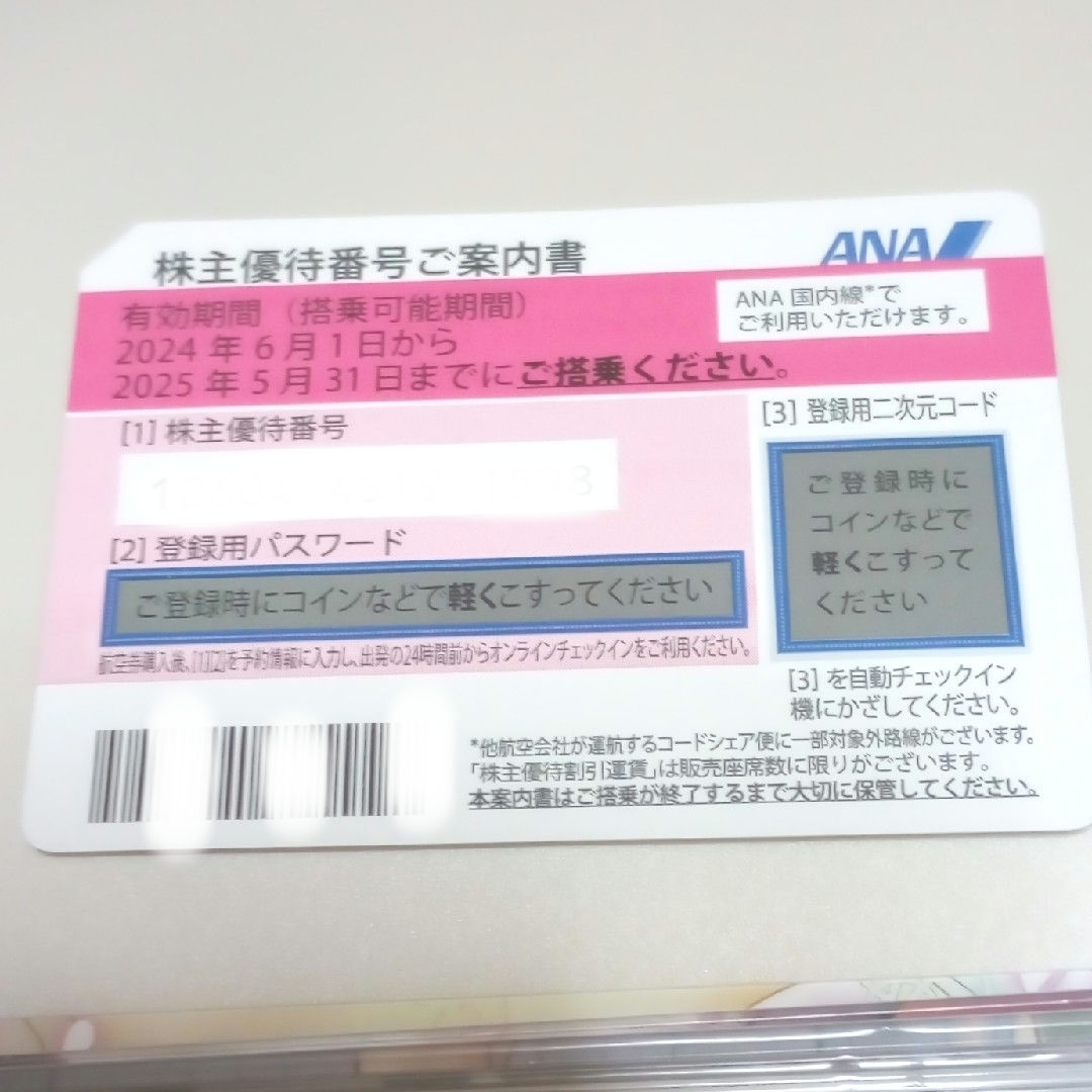 ANA(全日本空輸)(エーエヌエー(ゼンニッポンクウユ))の【期限間近】ANA株主優待券1枚 ▲搭乗2025/5/31まで▲ チケットの優待券/割引券(その他)の商品写真