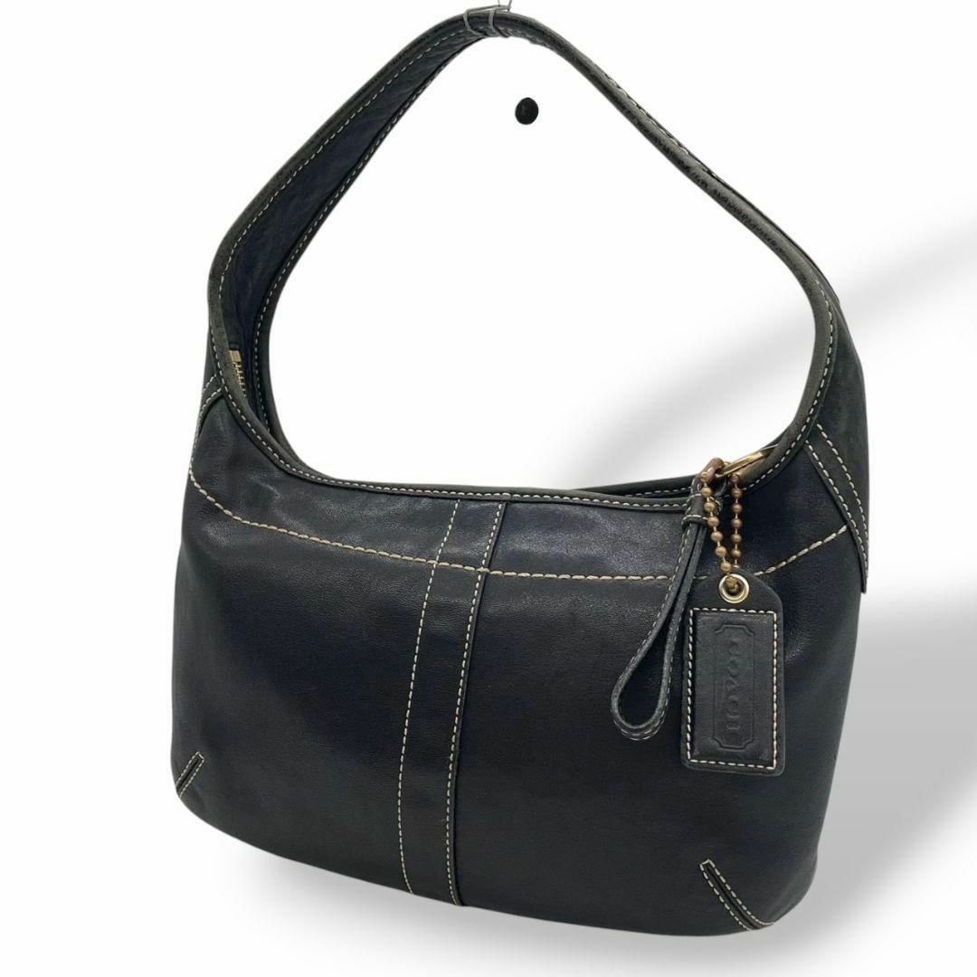 COACH - coach コーチ　ハンドバッグ　黒　オールレザー　ワンショルダー　S18