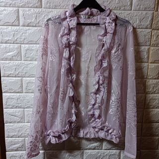 POIGNET★USED★フリル付レースシースルーボレロ