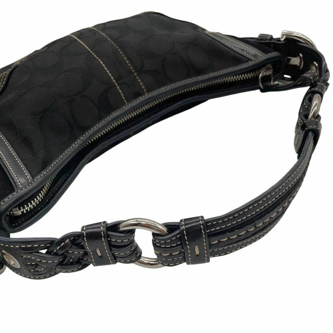 COACH - 美品 コーチ ハンドバッグ 黒 シグネチャー ワン