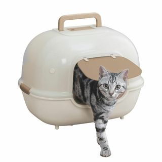 アイリスオーヤマ 猫用トイレ本体 脱臭ワイド猫トイレ (フルカバー スコップ付き(猫)