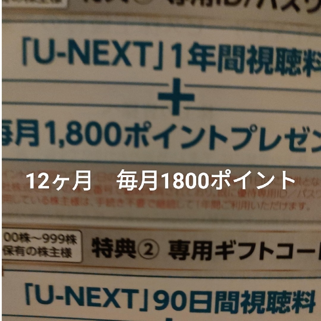 U-NEXT1年分 チケットの映画(その他)の商品写真