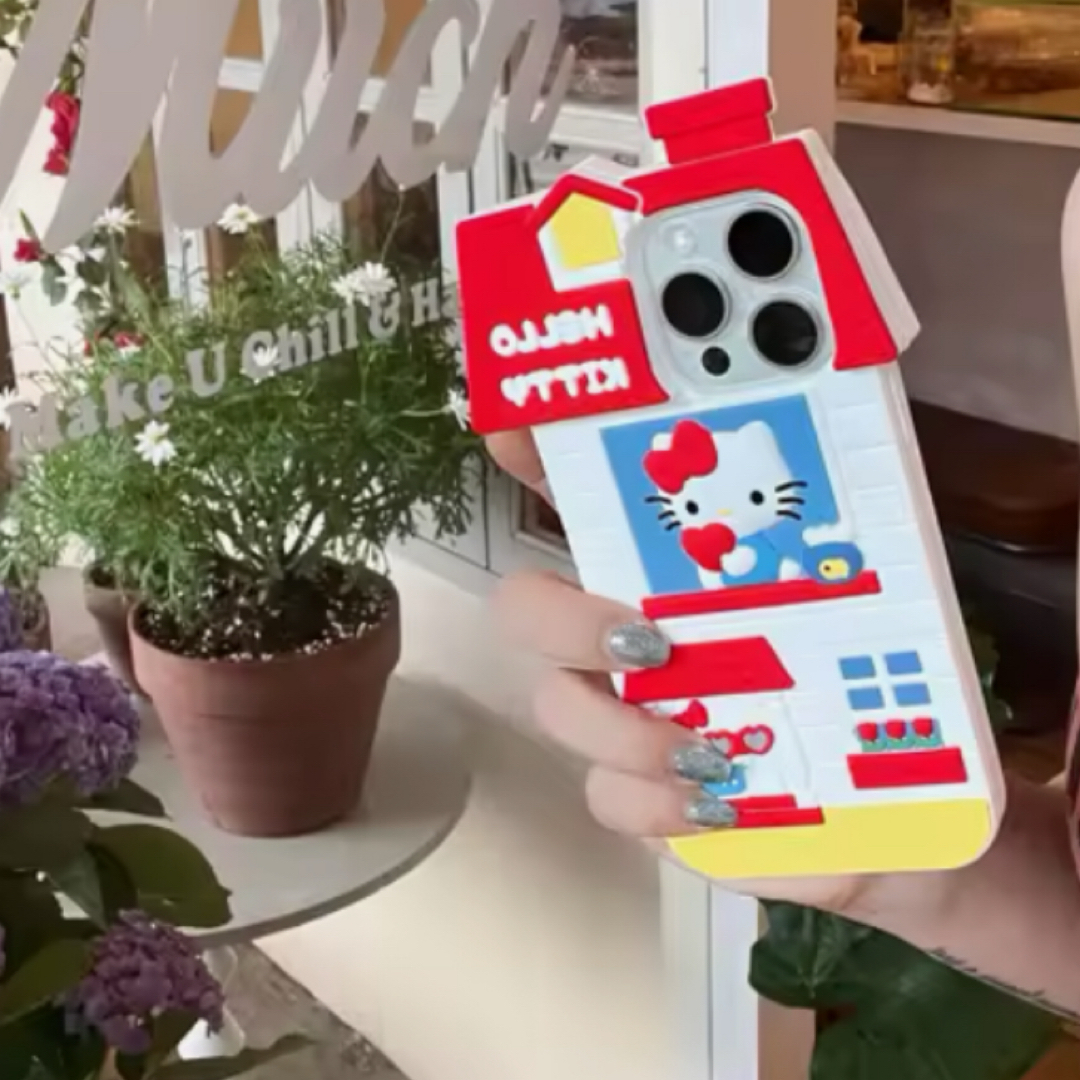 キティちゃん シリコン iPhoneケース スマホ/家電/カメラのスマホアクセサリー(iPhoneケース)の商品写真