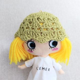 イルメール　16センチぬい　模様編み　バケットハット（コットン・ライトグリーン）(その他)