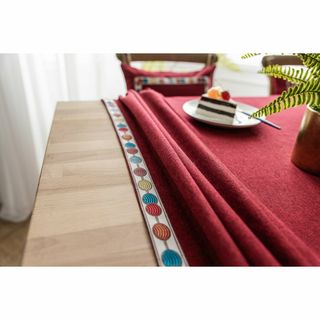 DB無地のクリスマス装飾テーブルクロス 170*110 ワインレッド(家具)