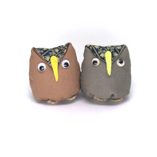 ハンドメイド■フクロウのお手玉/置物 2個(その他)