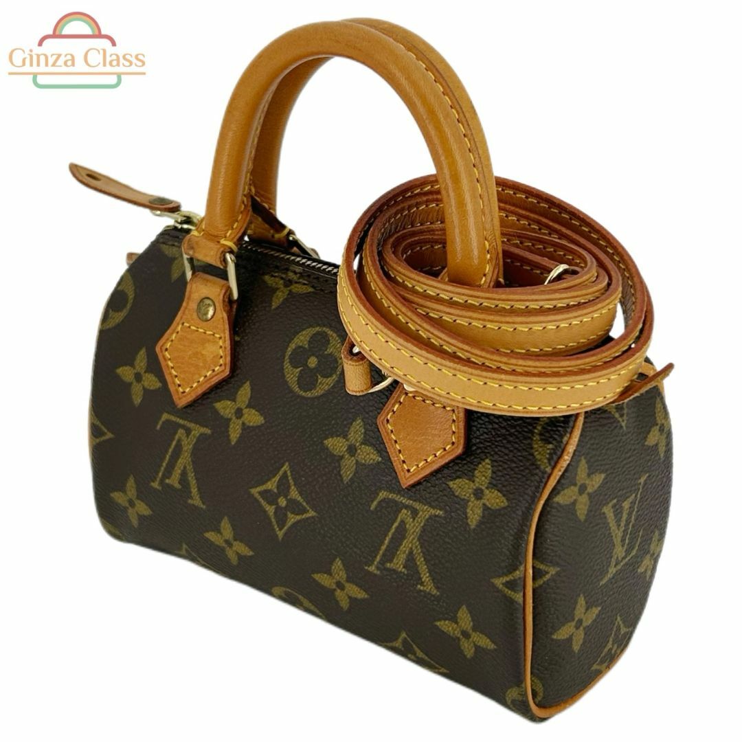LOUIS VUITTON - LOUIS VUITTON ルイヴィトン ミニスピーディ モノグラム ヌメ革 M41534 TH0917 ストラップ付き 斜め掛け クロスボディー ヴィンテージバッグ ユニセックス Ginza Class Luxury Shop