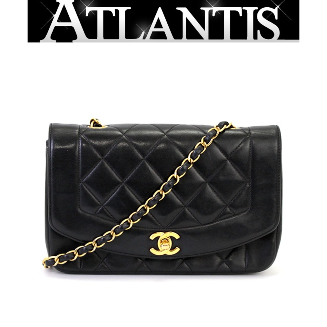 CHANEL - シャネル CHANEL ダイアナ22 マトラッセ チェーンショルダーバッグ ラム 黒 4番台 【70457】