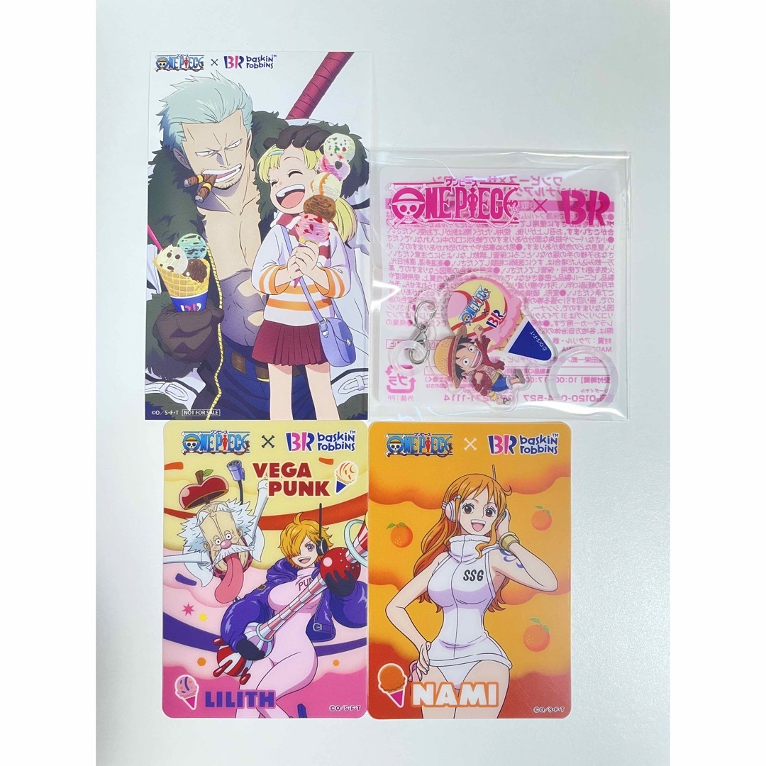 BANDAI(バンダイ)のサーティワンアイスクリーム ワンピース コラボ ステッカー アクリルチャーム エンタメ/ホビーのコレクション(ノベルティグッズ)の商品写真