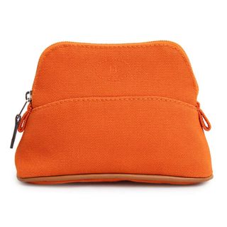 エルメス(HERMES)のエルメス ボリード 16 ミニミニ コスメ 化粧ポーチ コットン100％ キャンバス Orange オレンジ シルバー金具 HERMES（未使用　展示品）(ポーチ)