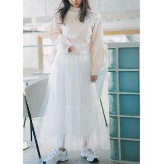 プロポーションボディドレッシング(PROPORTION BODY DRESSING)の☆新品タグ付き☆ プロポーションボディドレッシング チュールティアードスカート(ロングスカート)