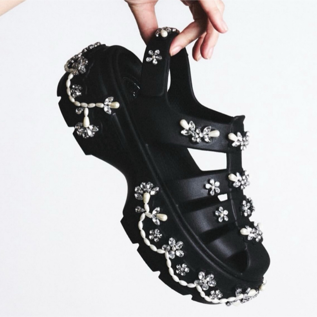 話題のコラボ☆Simone Rocha×crocs ストンプ フィッシャーマン Simone Rocha - SIMONE ROCHA Crocs Stomp Fisherman 厚底 黒の
