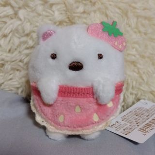 サンエックス(サンエックス)のすみっコぐらし　喫茶すみっコでいちごフェア・しろくま　てのりぬいぐるみ(ぬいぐるみ)