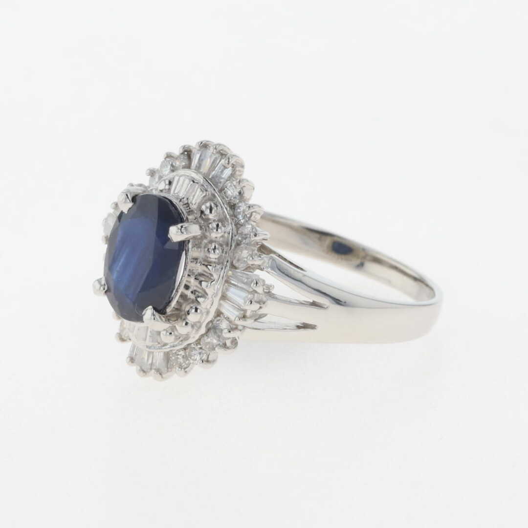 サファイア デザインリング 11号 Pt900 【中古】