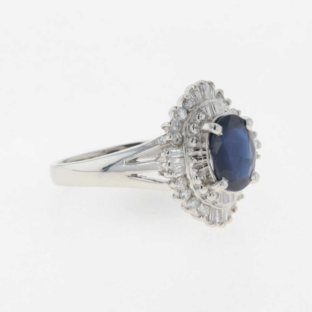 サファイア デザインリング 11号 Pt900 【中古】