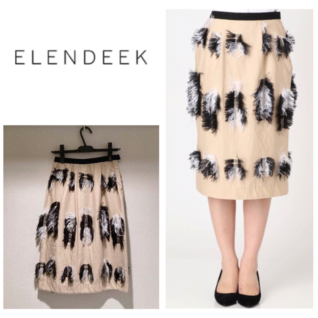 ELENDEEK - 美品✨エレンディーク SQUARECUTJACQUARDSKIRT