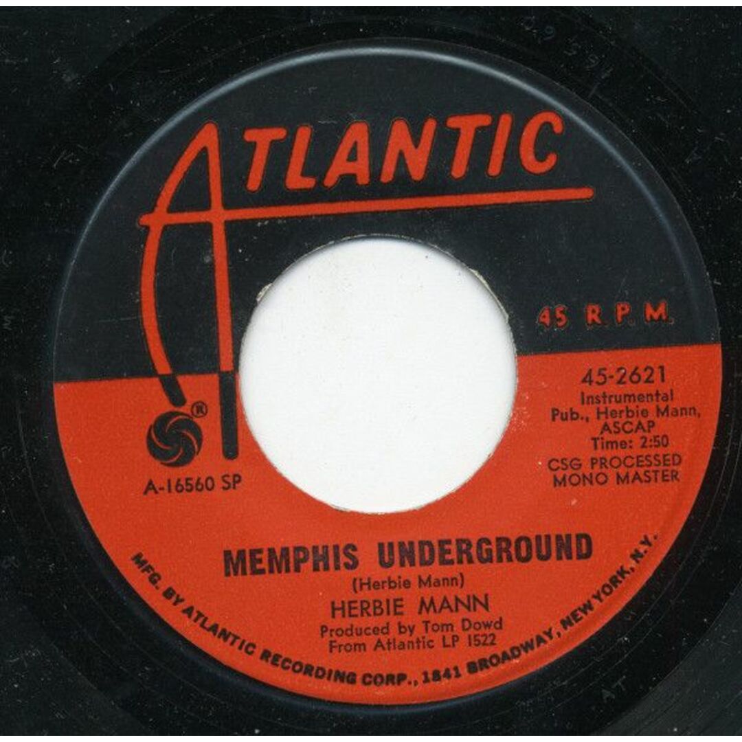 英7" Herbie Mann Memphis Underground / New Orleans 452621 Atlantic /00080 エンタメ/ホビーのエンタメ その他(その他)の商品写真