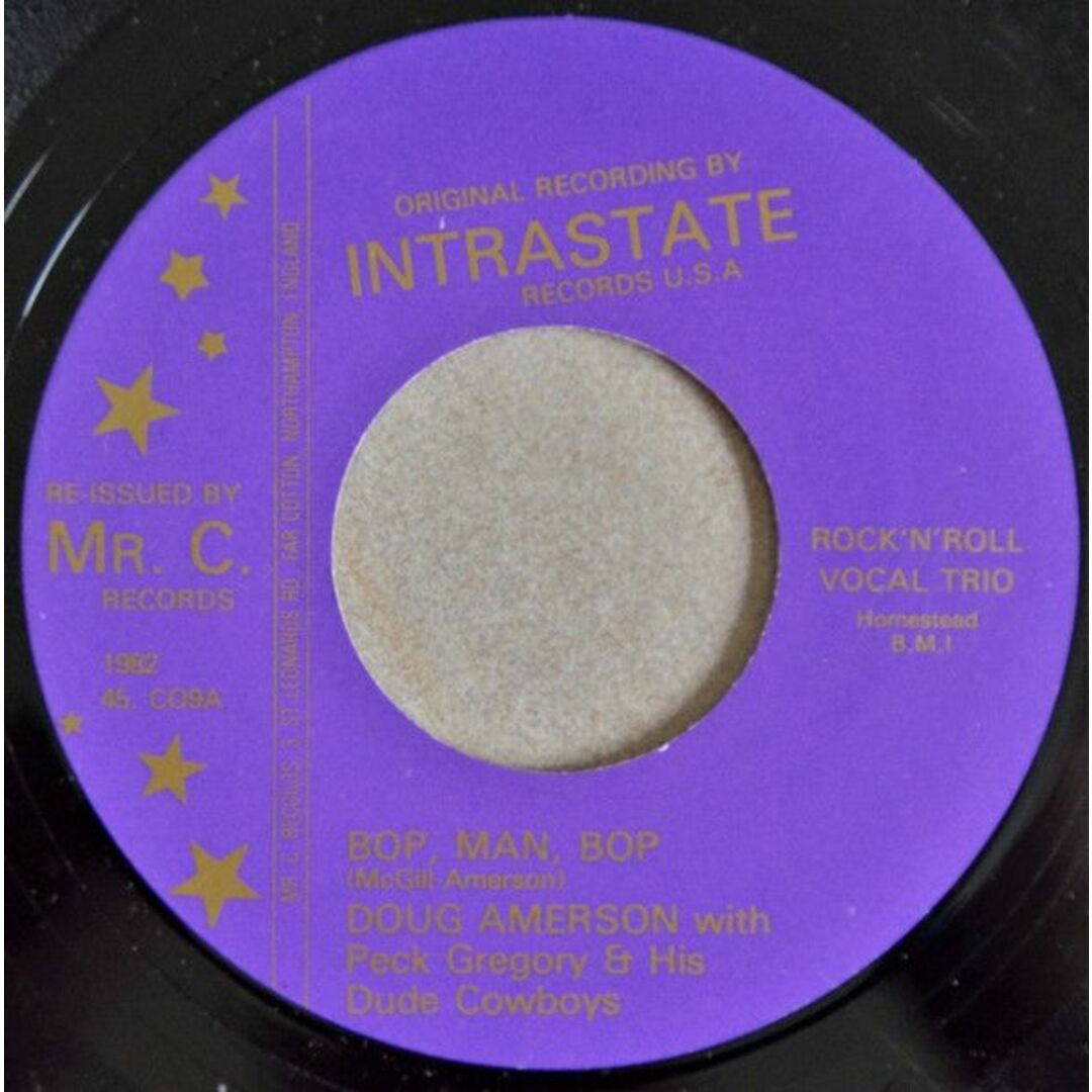 英7" Doug Amerson, Peck Gregory & His Dude Cowboys Bop, Man, Bop 45C09 Mr. C. Records (2) /00080 エンタメ/ホビーのエンタメ その他(その他)の商品写真