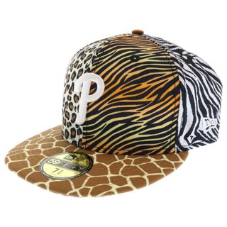 ニューエラ(NEW ERA)のNEW ERA ニューエラ x MLB x atmos Mixed Animal 59Fifty Philadelphia Phillies 59フィフティ フィラデルフィアフィリーズ アニマル柄 ブラウン(キャップ)