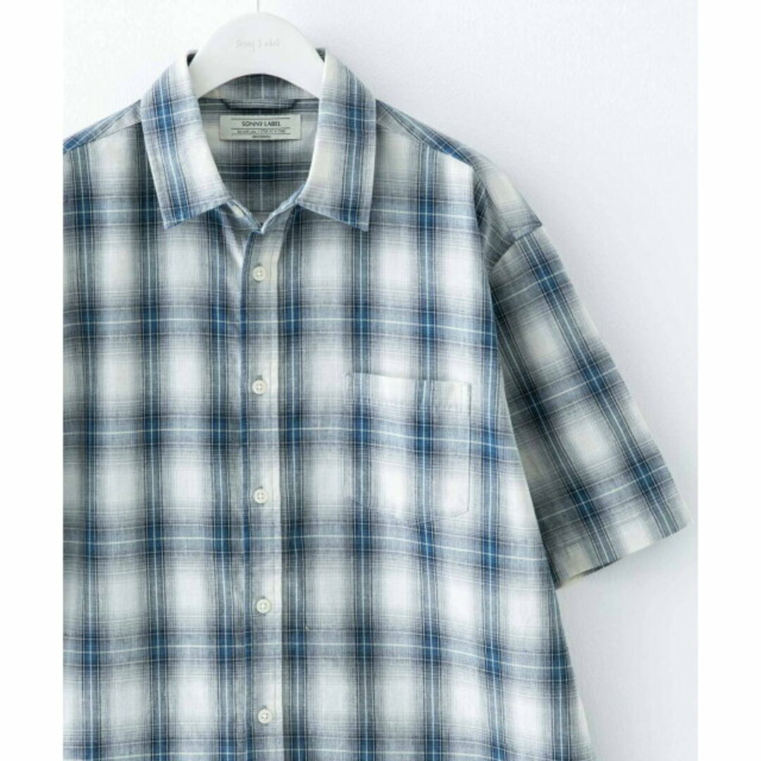 Sonny Label(サニーレーベル)の【ブルーチェック】【XL】接触冷感リネン混ハーフスリーブシャツ その他のその他(その他)の商品写真