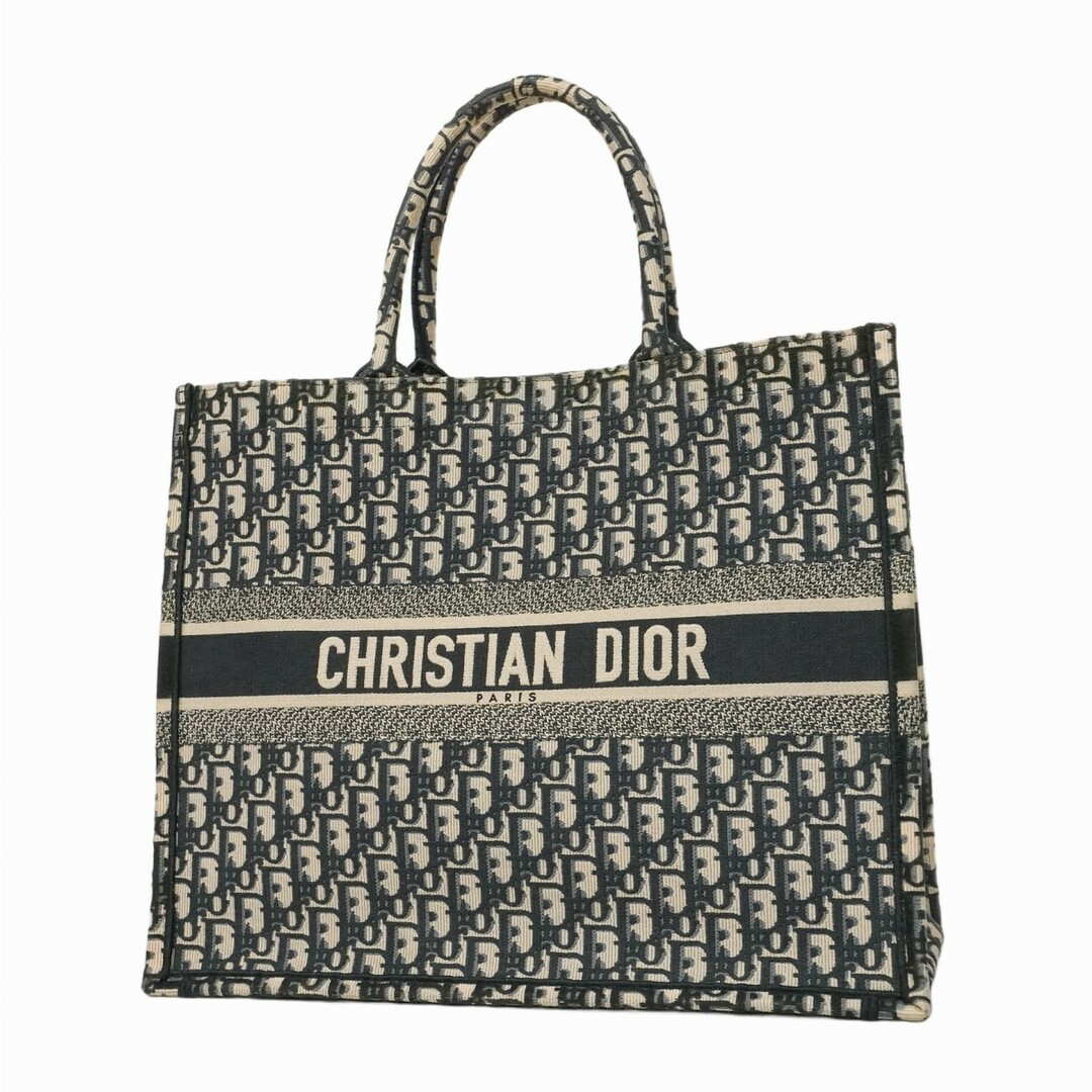 Christian Dior - ★SALE【5ea0201-b】クリスチャンディオール トートバッグ トロッター ブックトート キャンバス ネイビー【中古】レディース