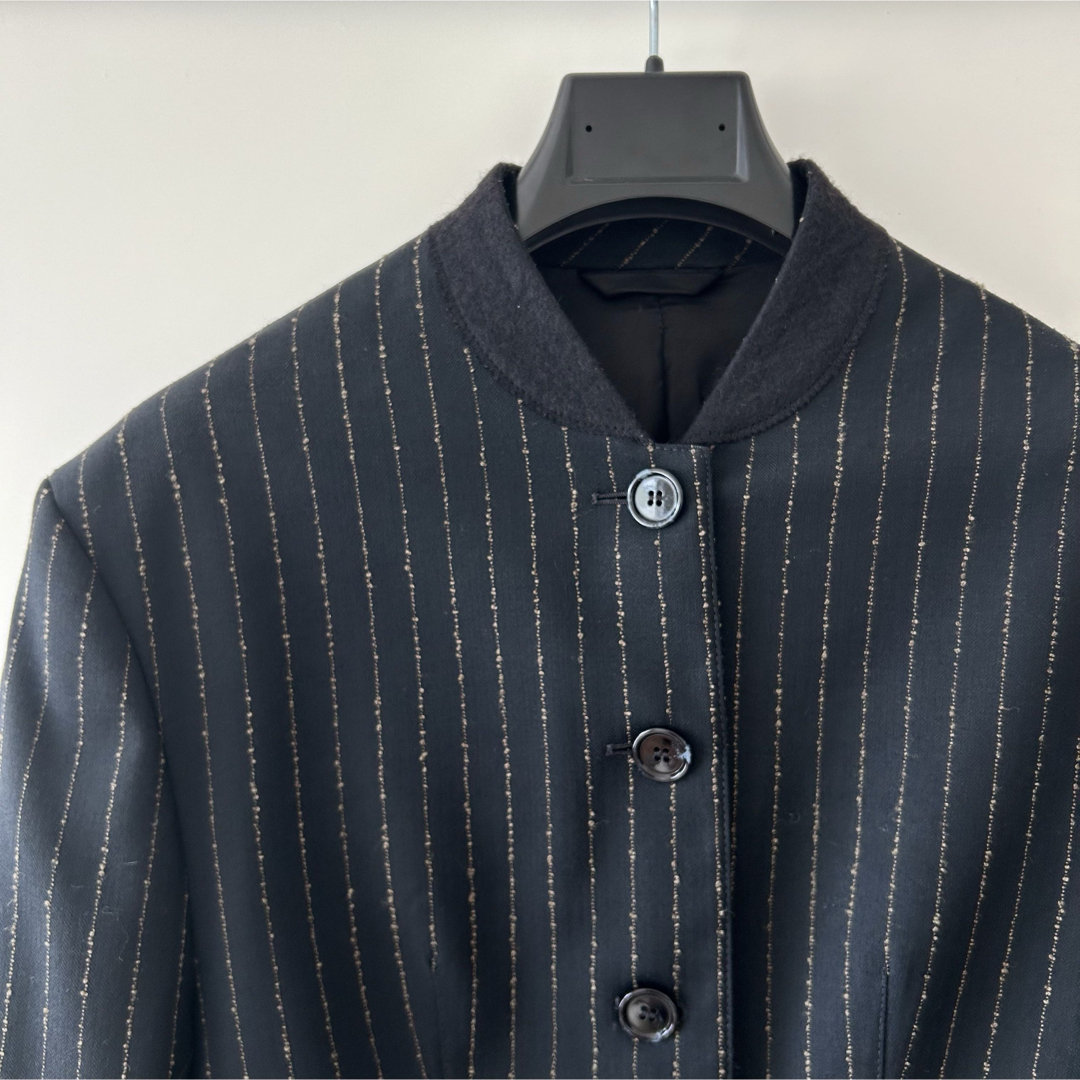 【ラッピング無料】 Studios Acne - ストライプジャケット ノーカラー studios Acne ジャケット・アウター
