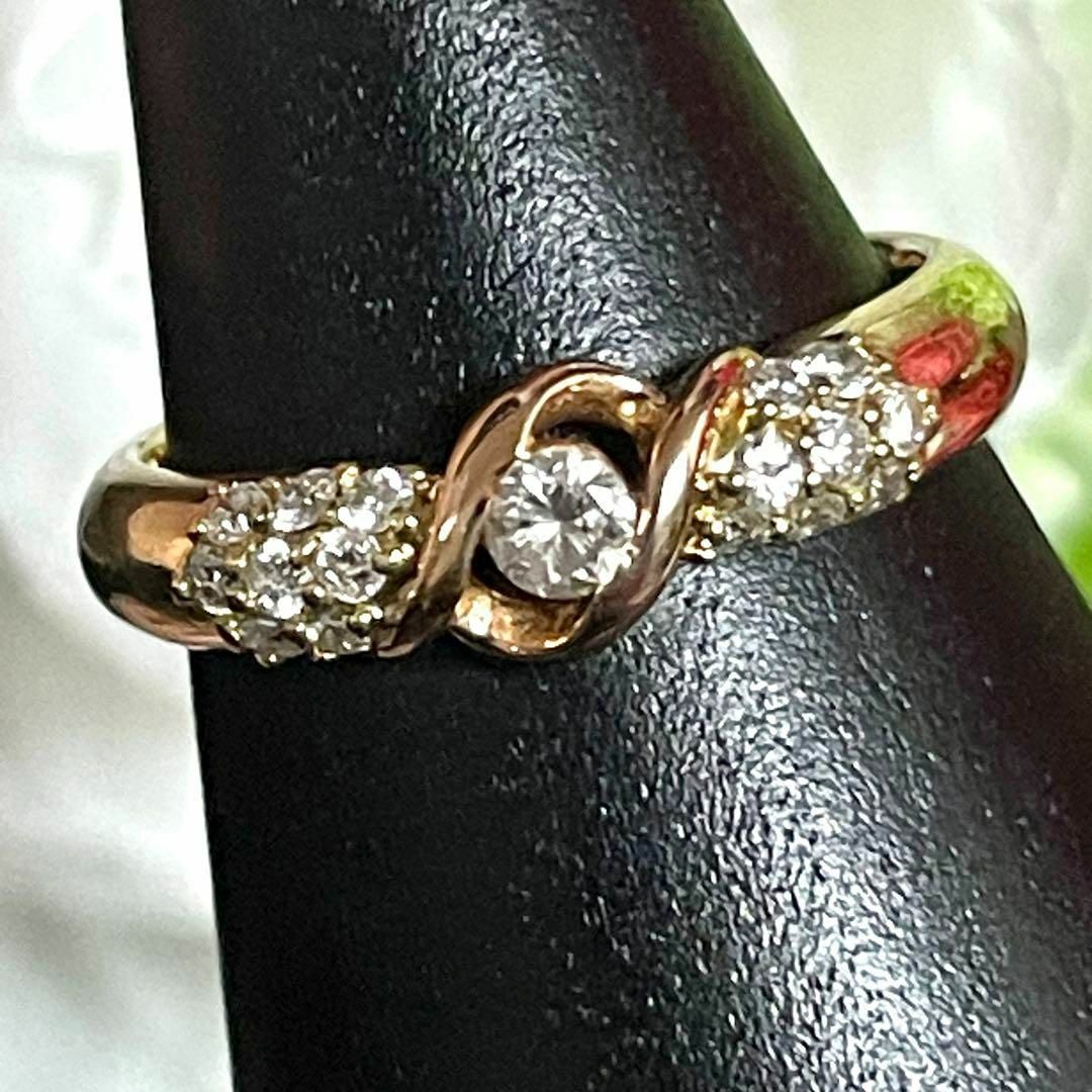 K18 ダイヤモンド付 ファッションリング D集0.31ct 約12.5号 レディースのアクセサリー(リング(指輪))の商品写真