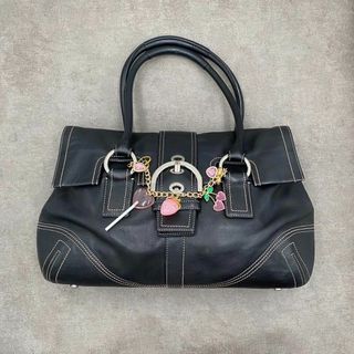 コーチ(COACH)のvintage coach leather hand bag flap soho(ハンドバッグ)