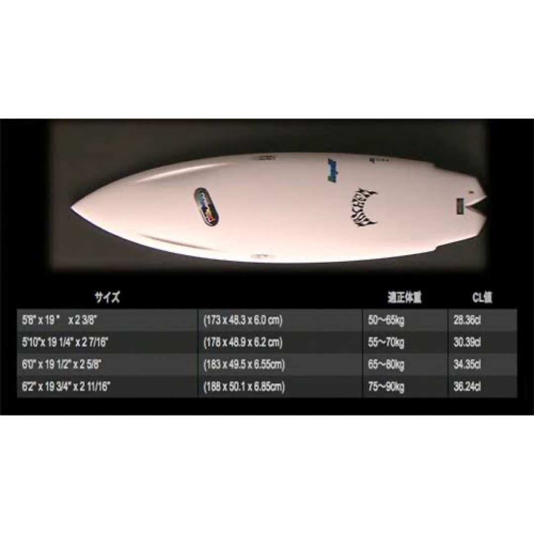 【プレセボ】　newリップクエスト2 placebo メイヘム　5’10” スポーツ/アウトドアのスポーツ/アウトドア その他(サーフィン)の商品写真