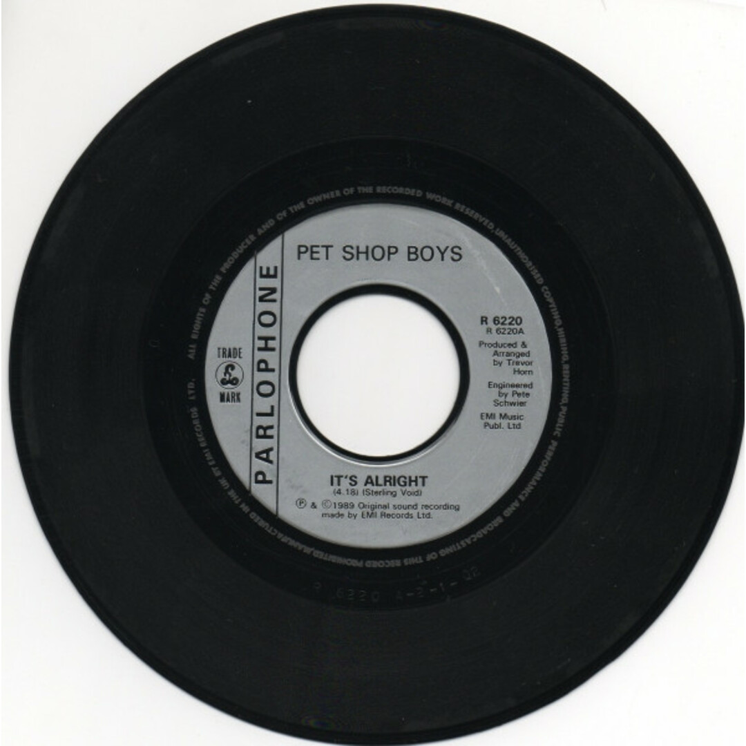 英7” Pet Shop Boys Its Alright R6220 Parlophone /00080 エンタメ/ホビーのエンタメ その他(その他)の商品写真