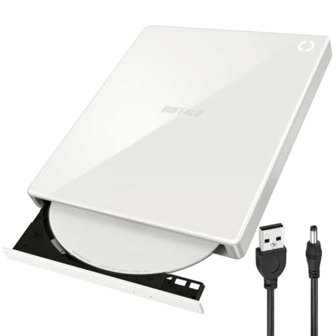 バッファロー ラクレコ+ iPhone スマホ DVD 再生 CD 取り込み CDレコーダー 語学 学習 プレーヤー DVDプレーヤー パソコン不要 Wi-Fiモデル microSD対応 【 iOS スマホ/家電/カメラのPC/タブレット(その他)の商品写真