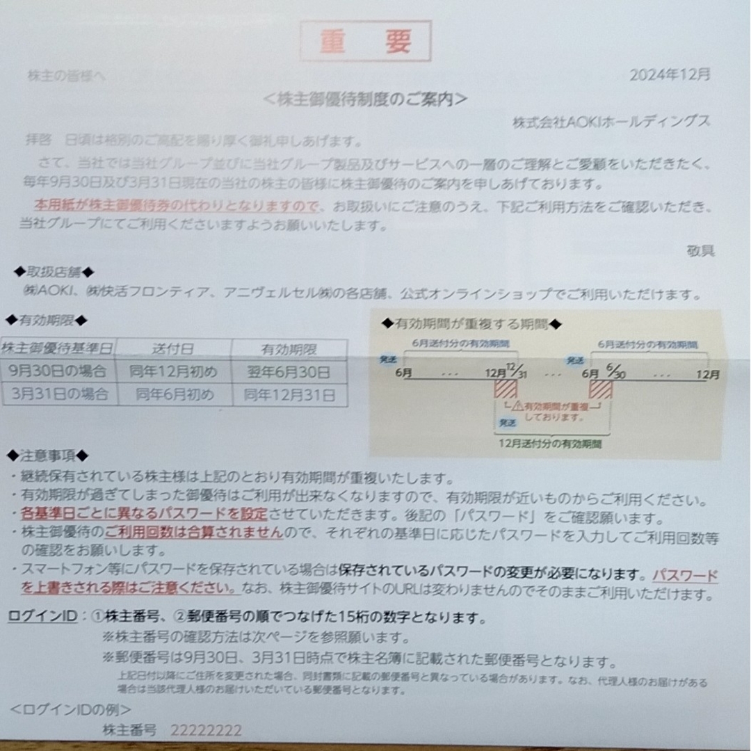 AOKI アオキ 株主優待 快活CLUB20%割引券 10枚 2025年6月末ま チケットの優待券/割引券(その他)の商品写真