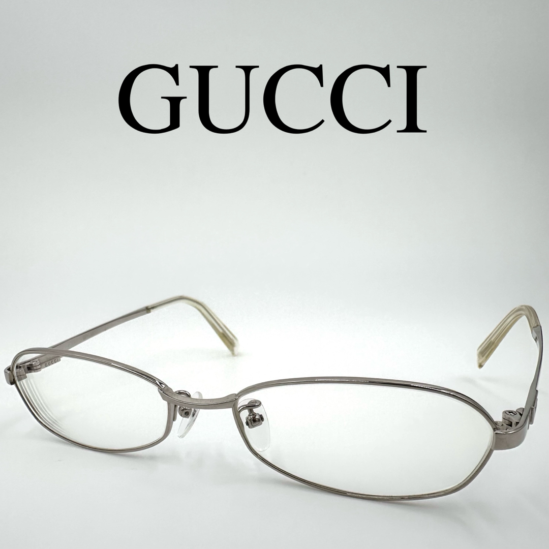 GUCCI(グッチ)のGUCCI グッチ メガネ 度入り GG-9565J シルバー ケース付き レディースのファッション小物(サングラス/メガネ)の商品写真