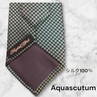 アクアスキュータム(AQUA SCUTUM)のAquascutum ネクタイ シルク100% ドット柄 英国調 高級感(ネクタイ)