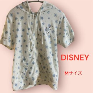 ディズニー(Disney)のディズニー FROZEN オラフ柄 半袖パーカー Mサイズ もこもこルームウェア(パーカー)