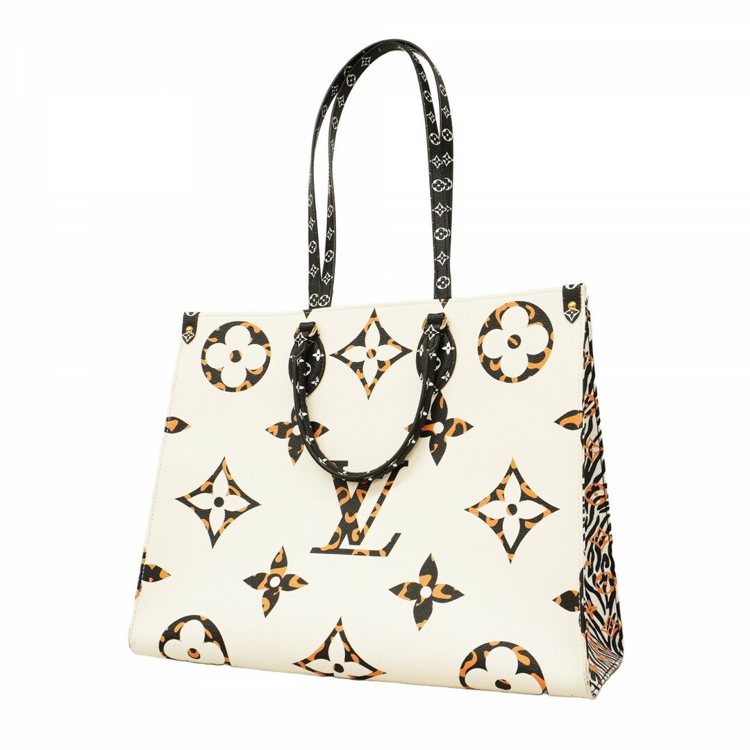 LOUIS VUITTON - ★SALE【5ea0518】ルイヴィトン トートバッグ モノグラム・ジャングル オンザゴーGM M44675 イヴォワール【中古】レディース